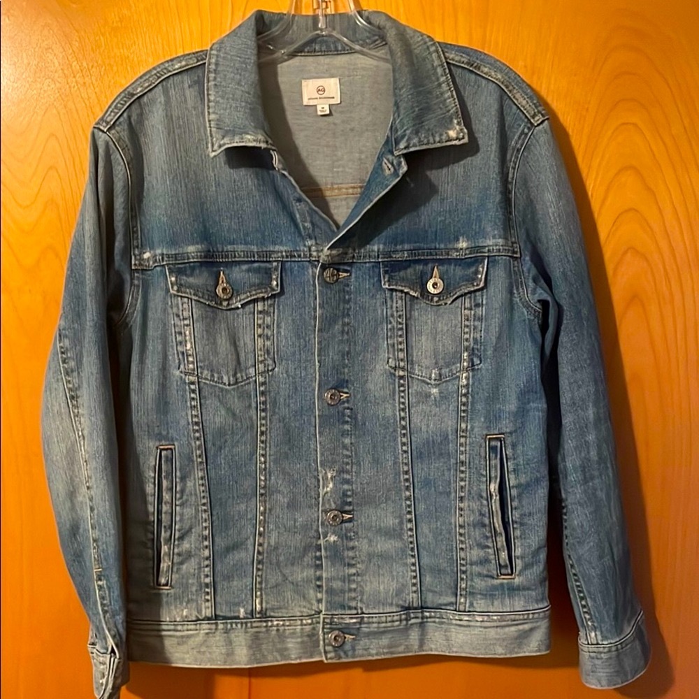 AG Adriano Goldschmidt Denim Jacket with Vintage Wash Distressed